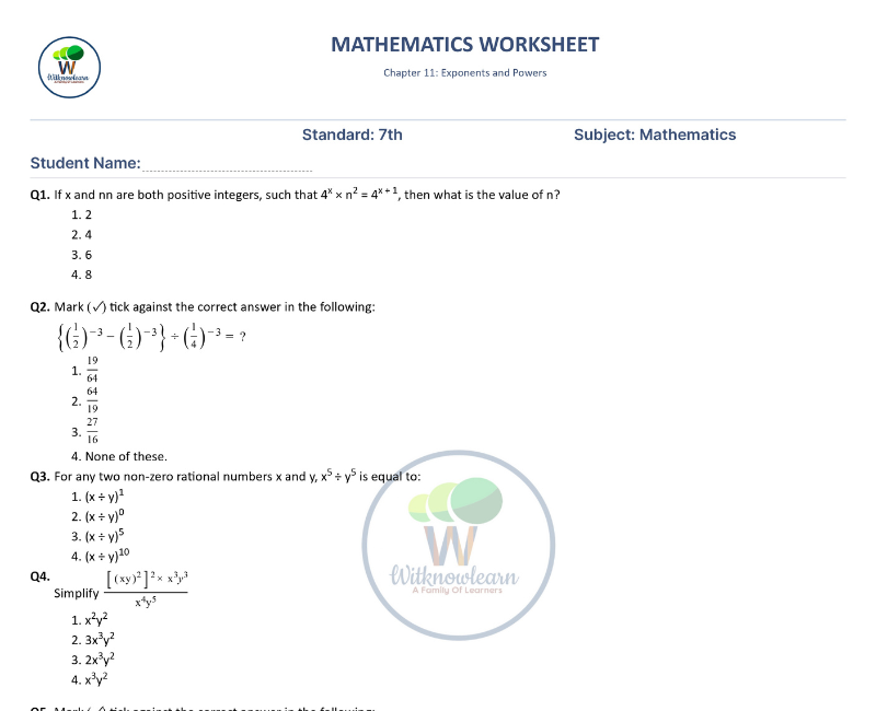 60-questions-based-exponents-and-powers-class-7-worksheet-with-answer-pdf