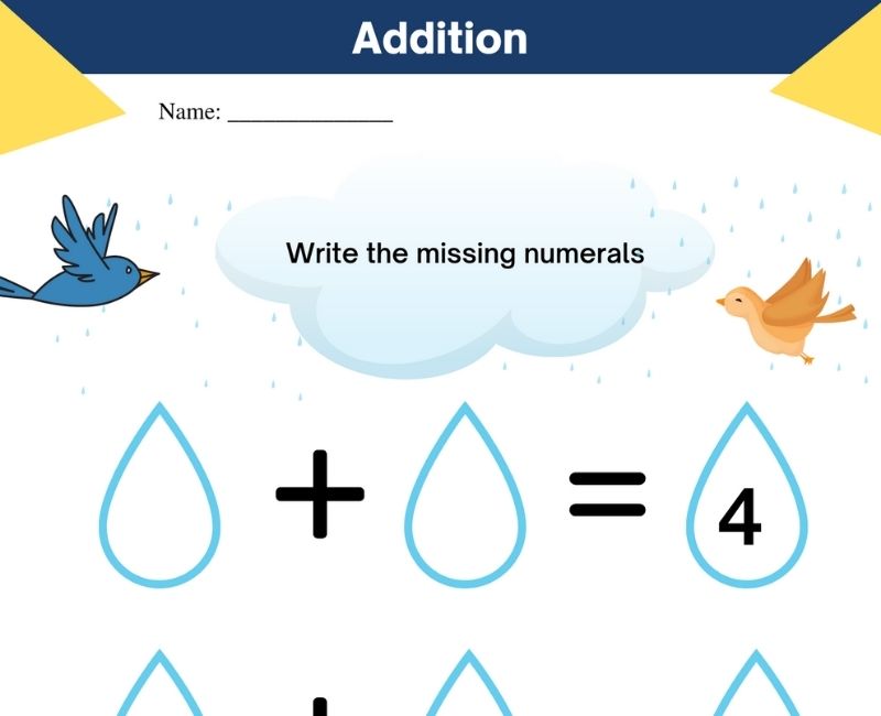 Fun And Challenging Addition Missing Numbers Worksheet For Class 1st Kids