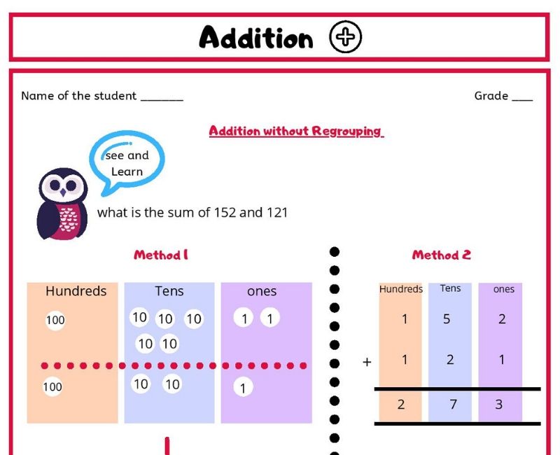 addition worksheets grade 3 3 digit addition without regrouping