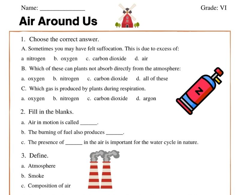 what is the composition of air class 6 long answer