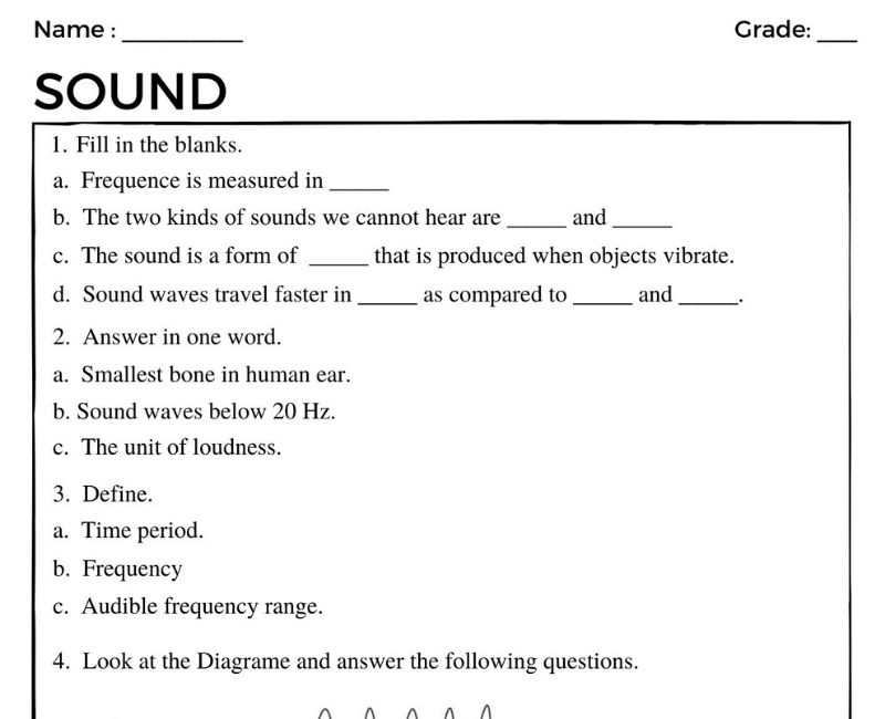 sound of class 8 worksheet printable