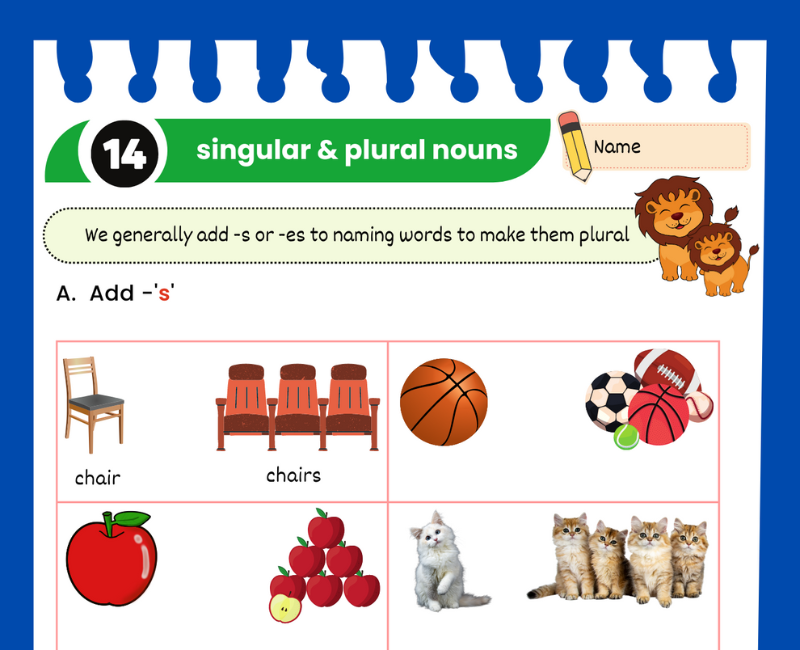 Free Printable Singular And Plural Worksheets For Grade 1