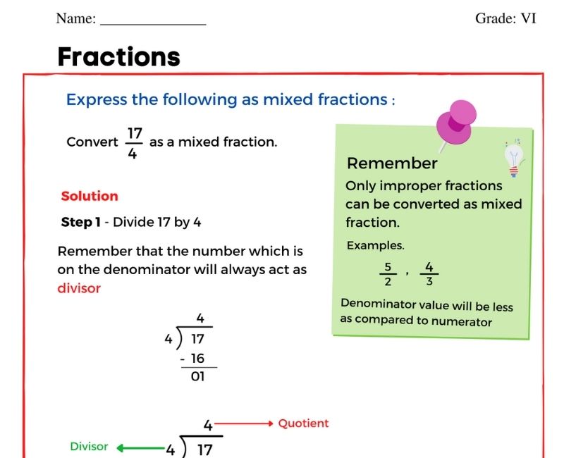 Converting Improper Fractions to Mixed Numbers the Easy Way PDF