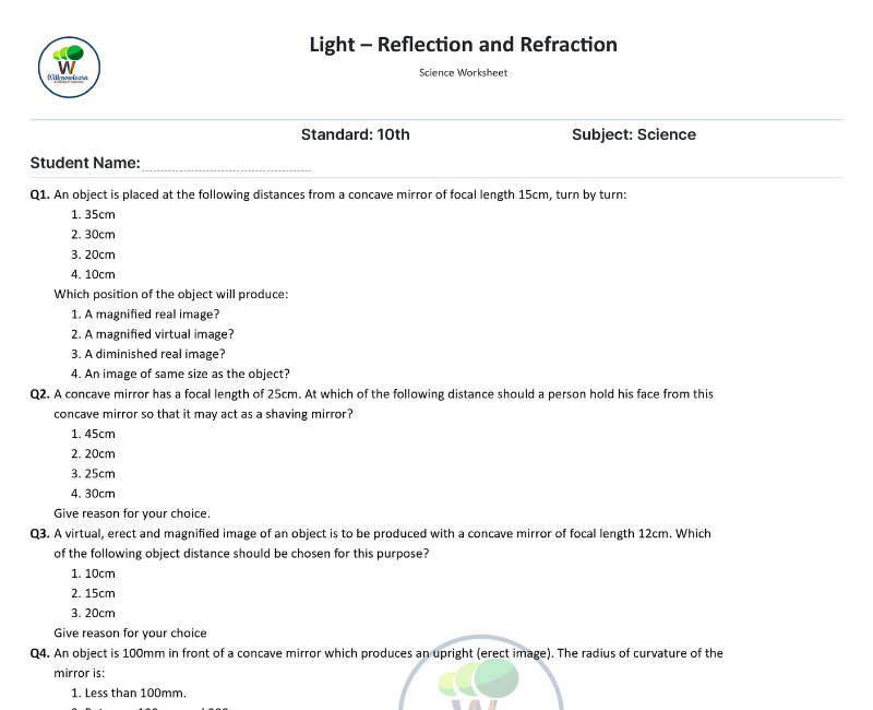 Cracking the Code: 100 CBSE Class 10 Light Reflection and Refraction  Questions Solved!