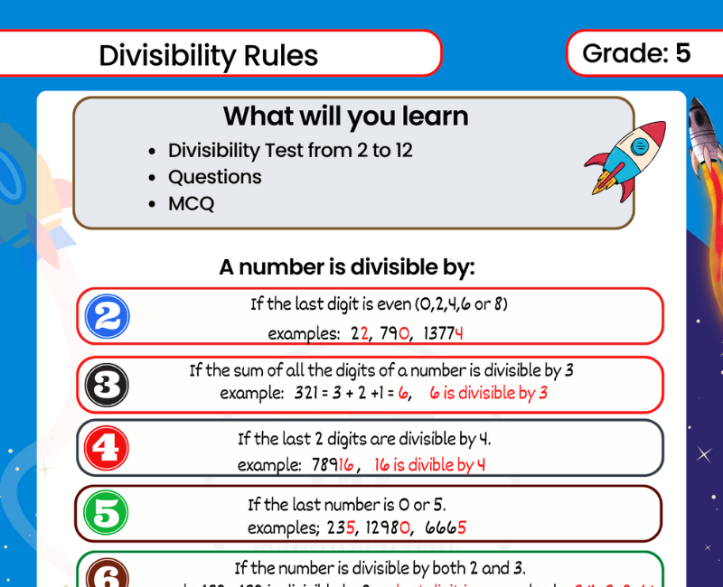 Divisibility Rules Worksheets 2 To 12 With Explanation Q A 
