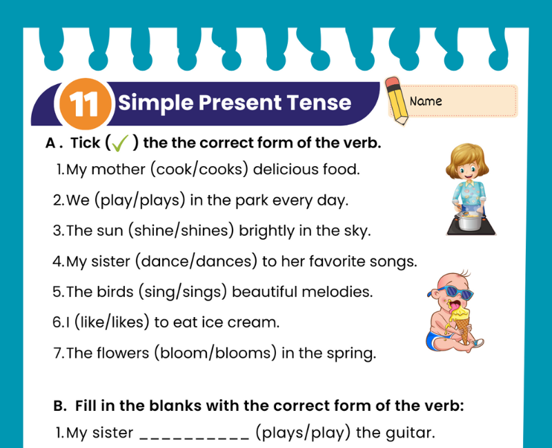 present-tense-of-the-verb-worksheets-worksheets-for-kindergarten