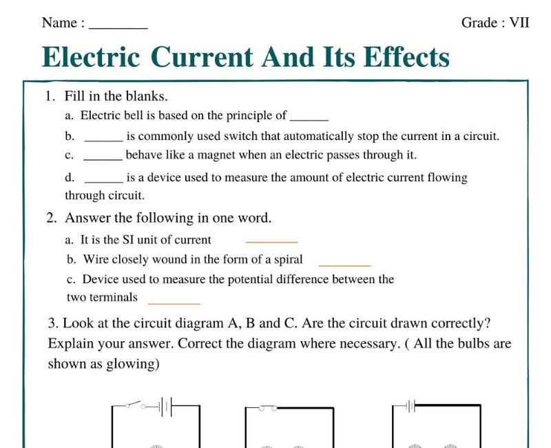 3 effects of an electric current