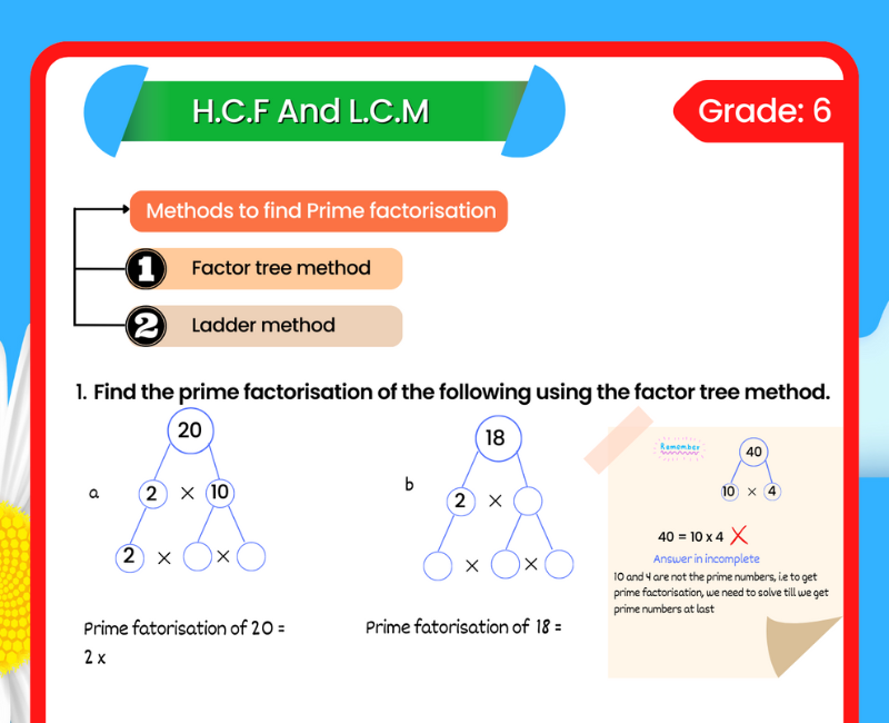 hcf and lcm problem solving worksheet