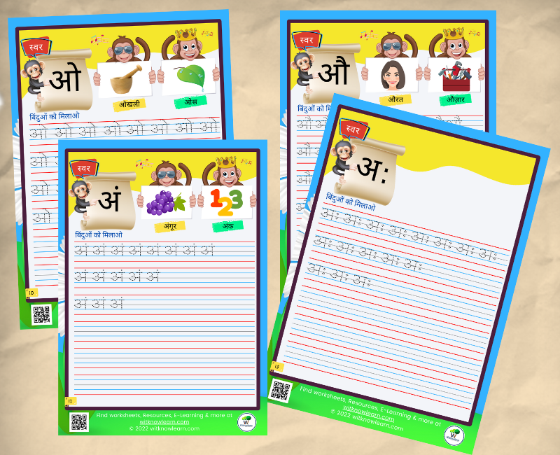 Writing हिंदी वर्णमाला worksheet