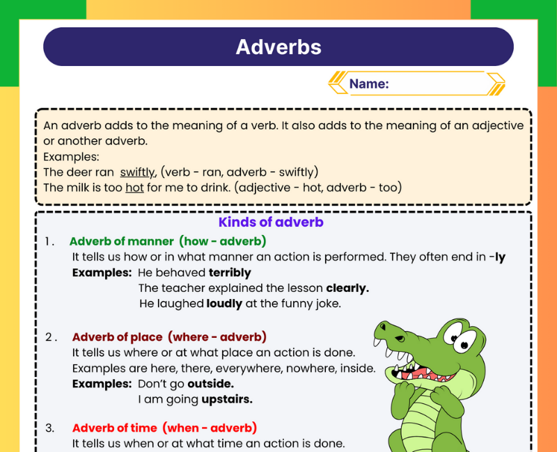 Mastering Adverbs: A Fun and Interactive Adverbs Worksheet for Class 5 Students