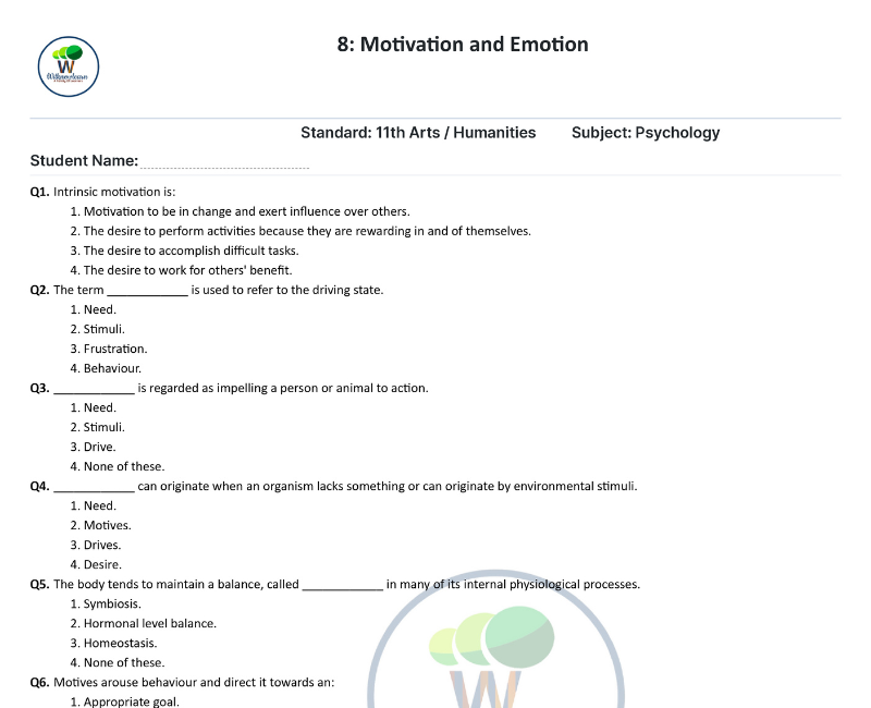Mastering Motivation And Emotion Class 11 Psychology Chapter 8 Extra Questions With Expert Answers 0 2023 12 10 113732 