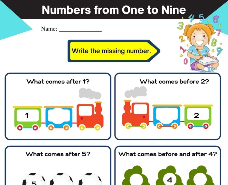 missing number worksheet write the missing number