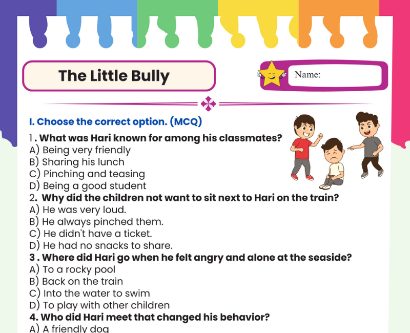 NCERT Class 5 English The Little Bully Worksheet With Answer