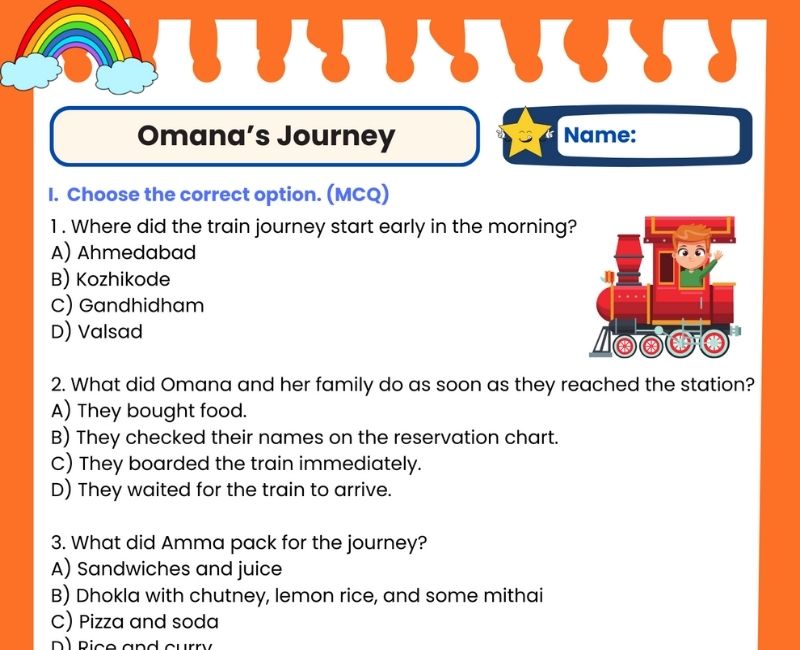 Omana's Journey: A Comprehensive Guide to NCERT Class 4 EVS Chapter 6 Worksheet