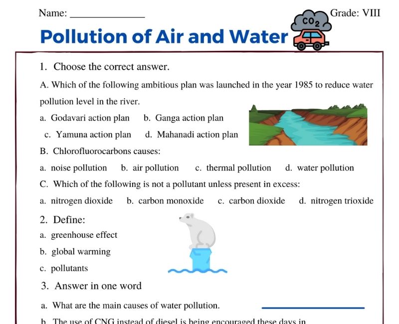 assignment on pollution of air and water