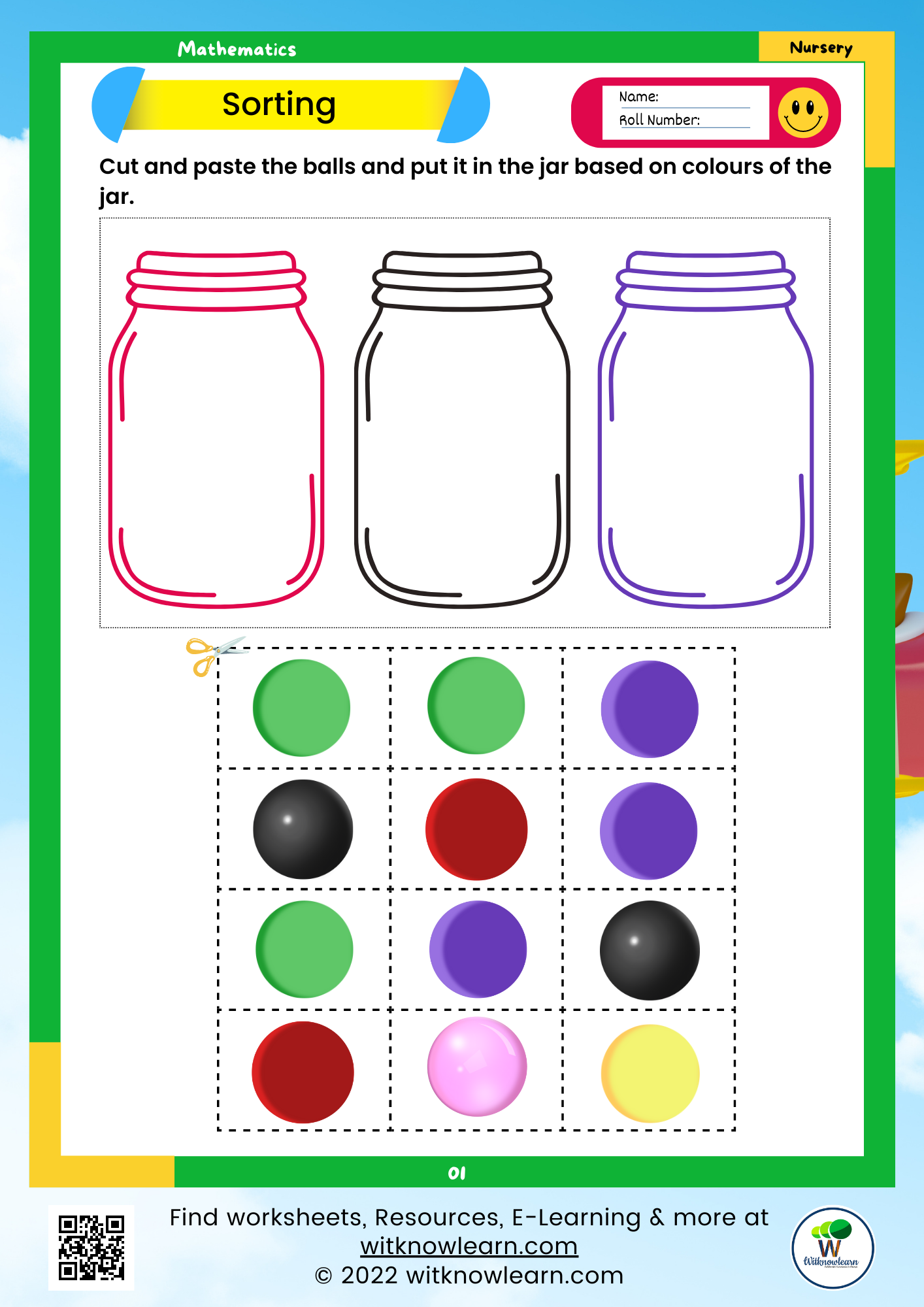 Fun And Engaging Maths Worksheets For Nursery Class Colour Maths Activity