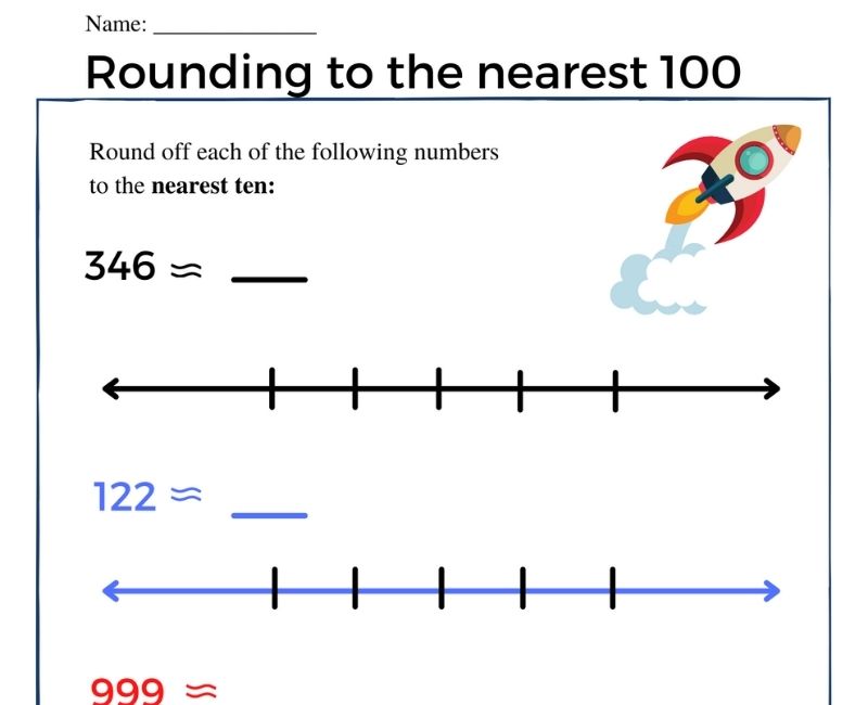 Round off nearest 100 | Estimation worksheet