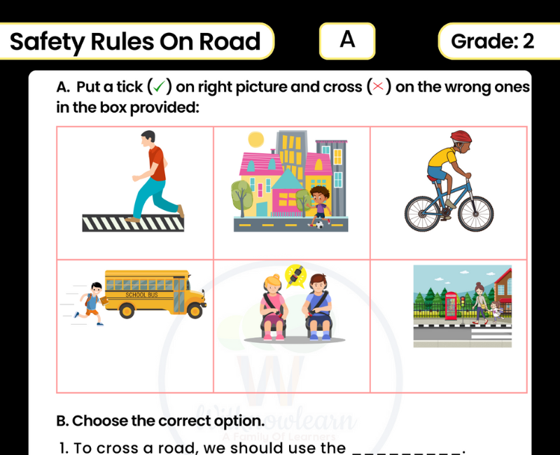 4 Pages Safety Rules On Road For Class 2 Worksheet With Answer Key