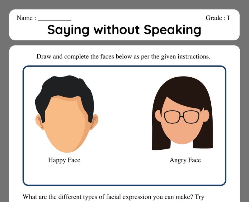 Saying without Speaking class 3 EVS Worksheets