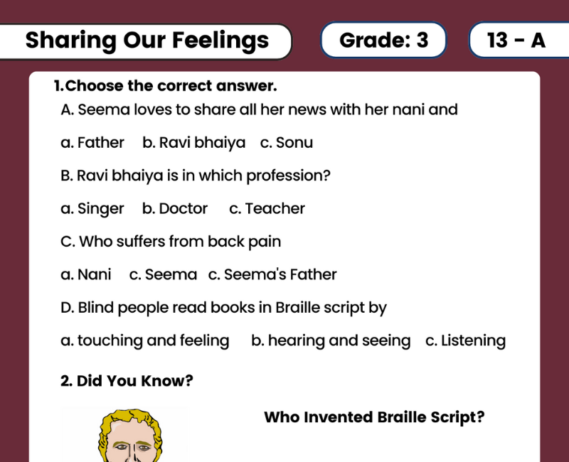download-printables-on-sharing-our-feelings-class-3-evs-worksheet