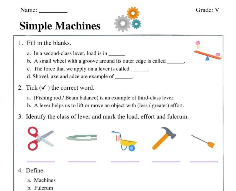 download-and-print-the-best-simple-machines-class-5-worksheet