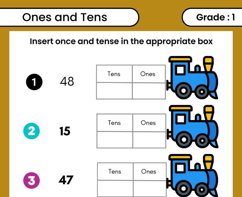Fun and Engaging Ones and Tens Worksheet for Class 1st Students