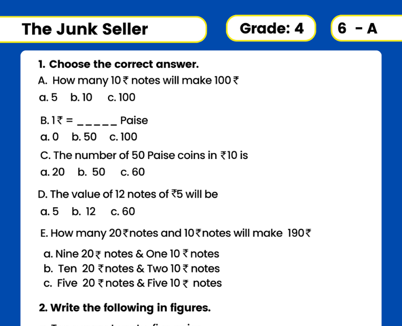 11-pages-of-the-junk-seller-class-4-maths-worksheets-with-answers