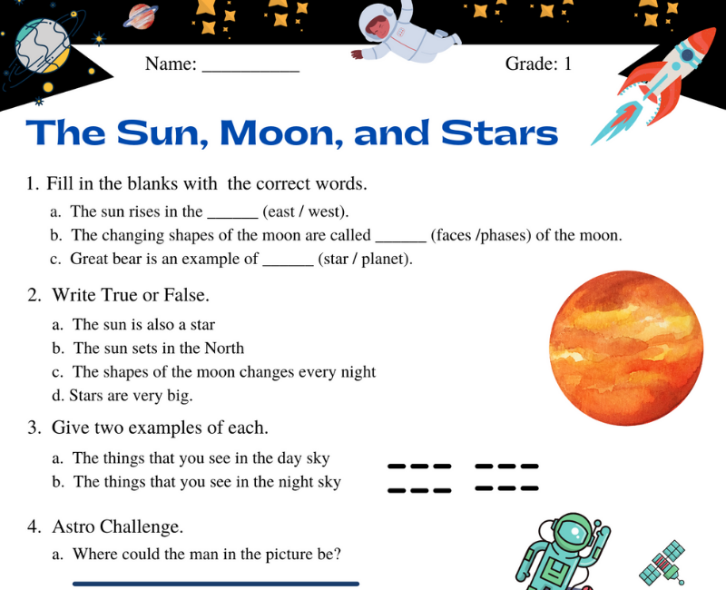 The Solar System The Sun Understanding Main Ideas Worksheet Answers