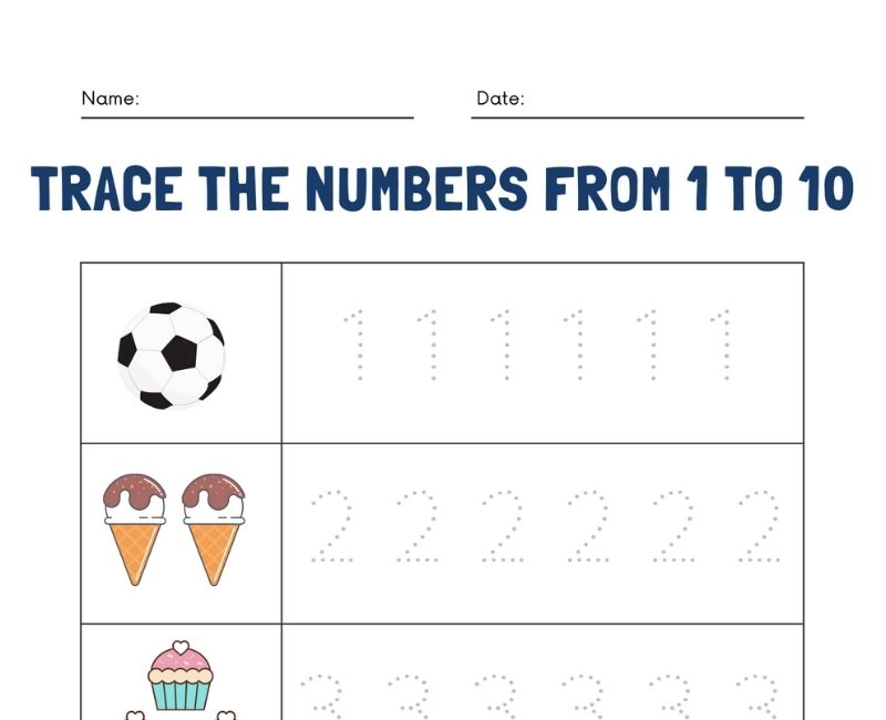 tracing numbers worksheet pdf tracing number 1 to 10