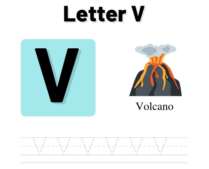 tracing the letter v tracing letter v preschool worksheet