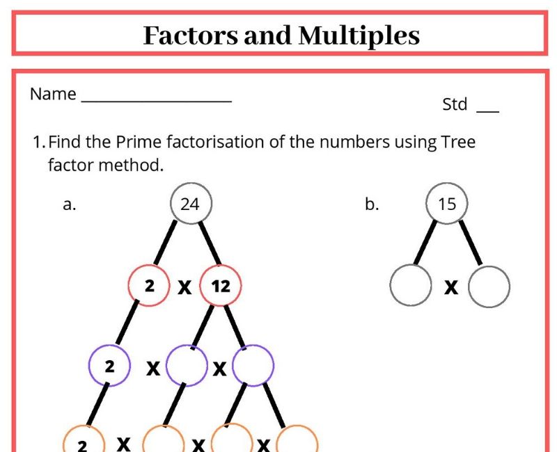 Free Class 5 Maths Factors And Multiples Worksheet Practice Makes Perfect