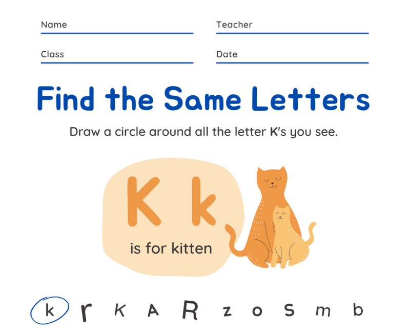 worksheet for letter k letter k worksheet