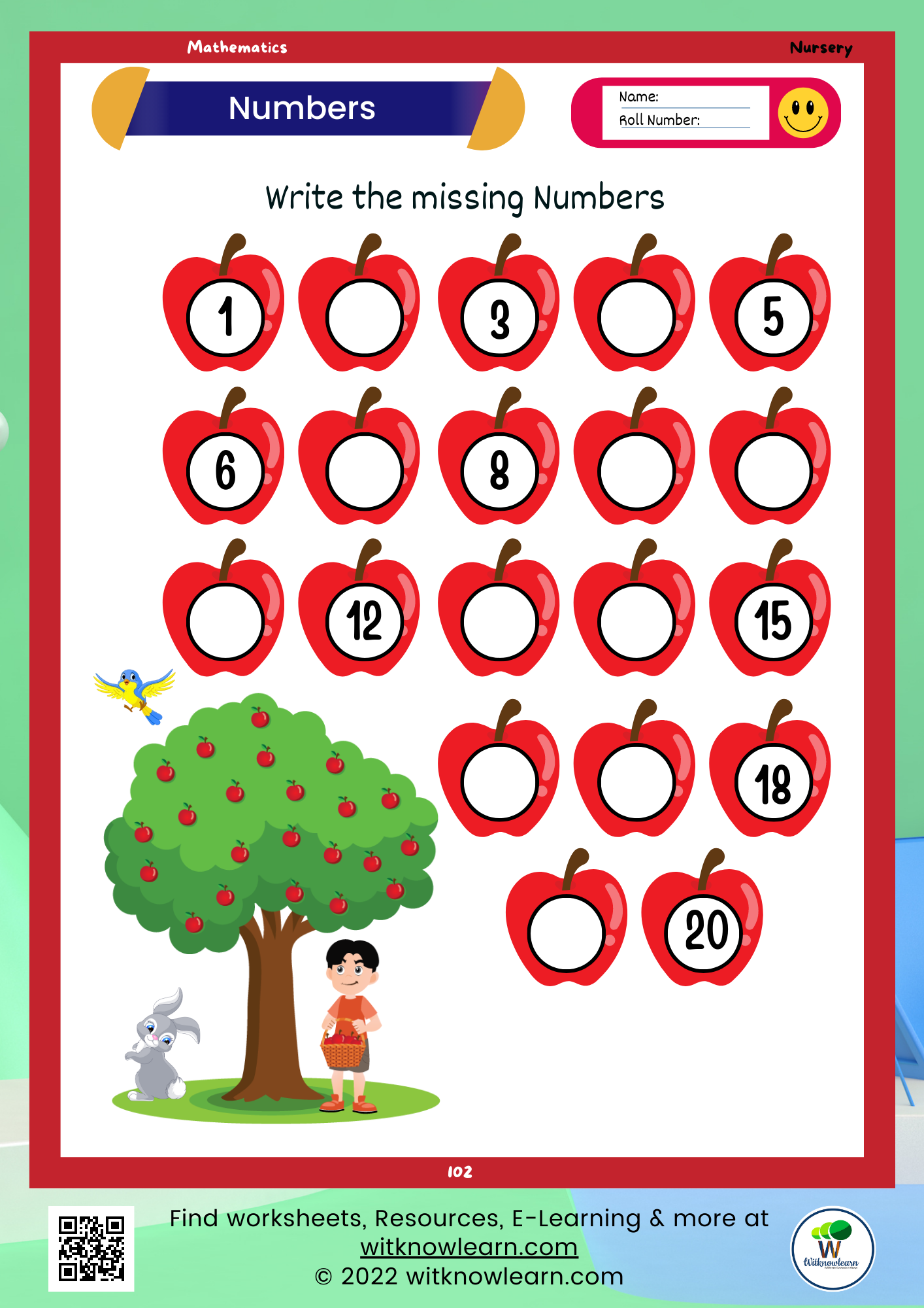Fun And Engaging Missing Number 1 To 20 Worksheets For Nursery Champs