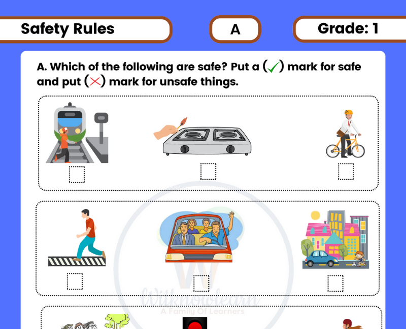 5 EVS Worksheets For Class 1 On Safety Rules You Can t Miss