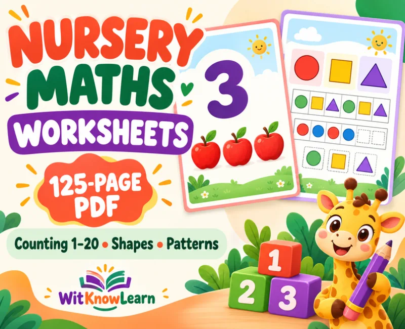 Nursery Maths activity worksheet NEP Based
