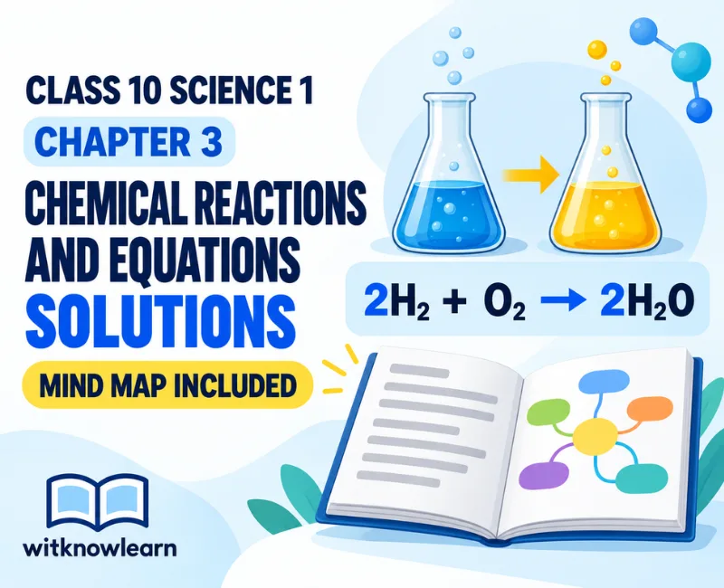 Class 10 Science 1 Chapter 3 Chemical Reactions and Equations solutions with mind map