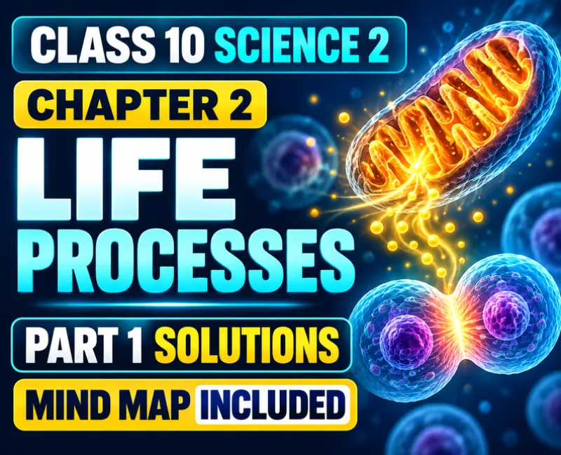 Class 10 Science 2 Chapter 2 Life Processes Part 1 solutions showing mitochondria, energy production, cell division and mind map