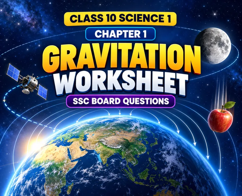 Class 10 Science 1 Chapter 1 Gravitation worksheet with Maharashtra SSC Board important questions and numericals