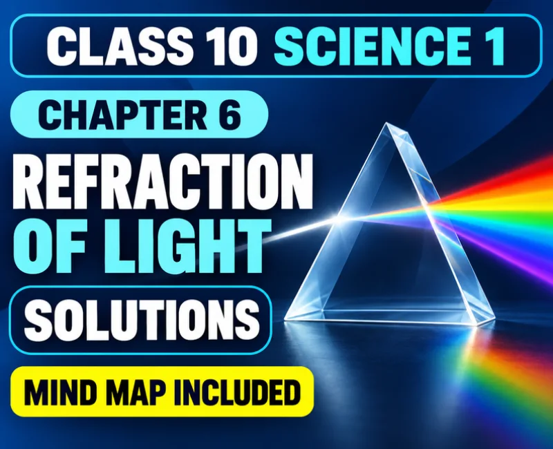 Class 10 Science 1 Chapter 6 Refraction of Light solutions with ray diagram, prism and mind map